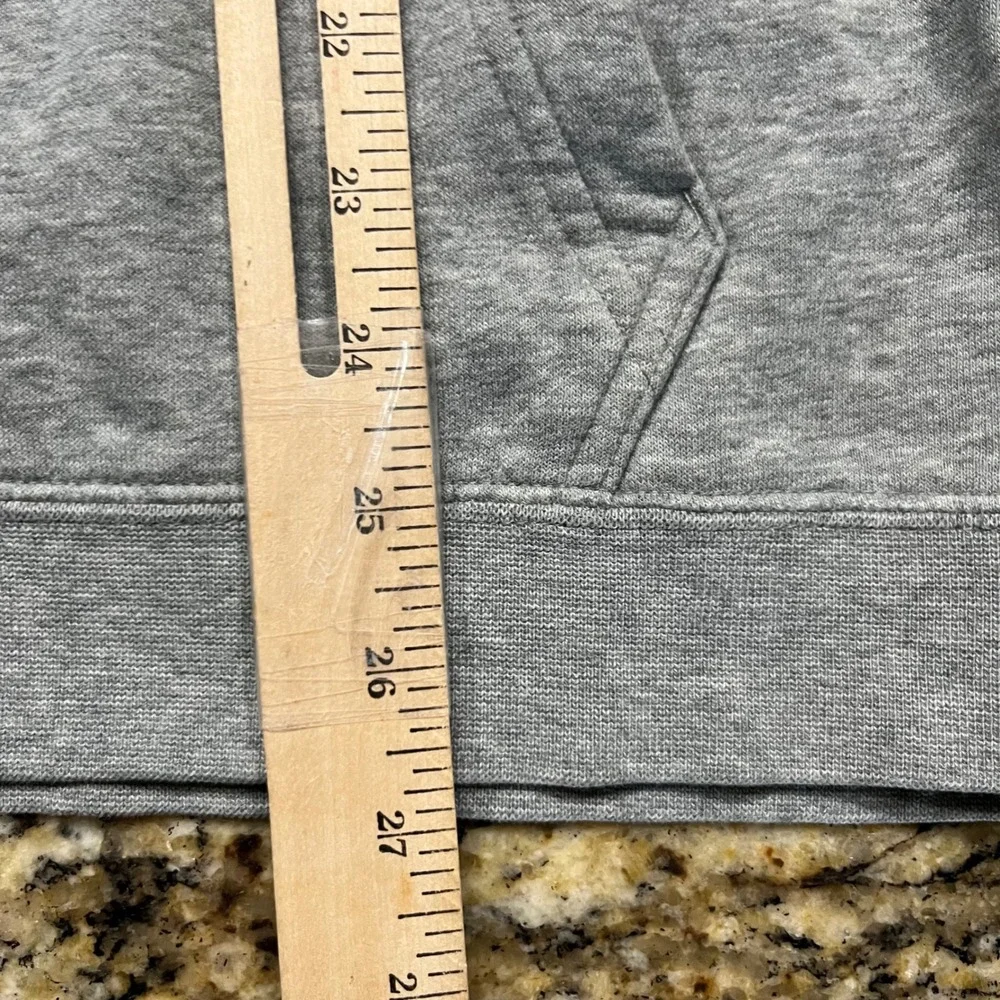 Nike Mens Hoodie Heather Grey White Swoosh Logo Pullover Sweatshirt Large